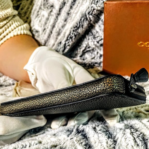 NWT - COACH HANGTAG MULTIFUNCTION CASE IN METALLIC LEATHER F52390 - Picture 4 of 5